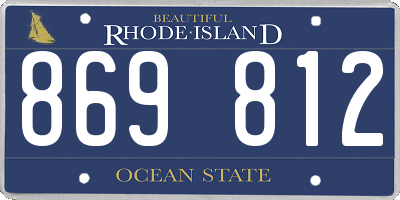RI license plate 869812