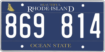 RI license plate 869814
