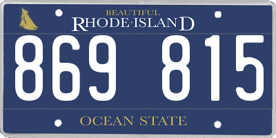 RI license plate 869815