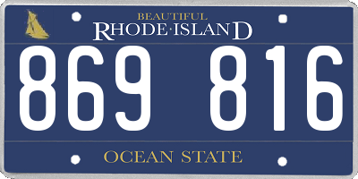 RI license plate 869816