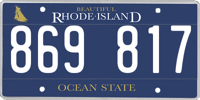 RI license plate 869817