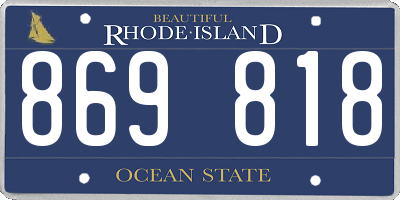 RI license plate 869818