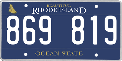 RI license plate 869819