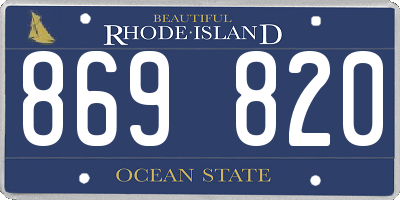 RI license plate 869820