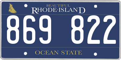 RI license plate 869822
