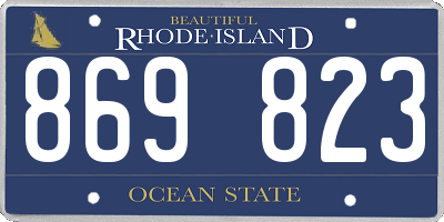 RI license plate 869823
