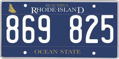 RI license plate 869825