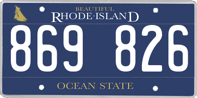 RI license plate 869826
