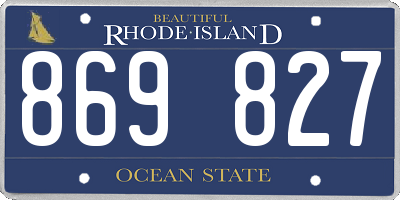 RI license plate 869827