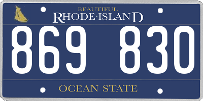 RI license plate 869830