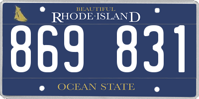 RI license plate 869831