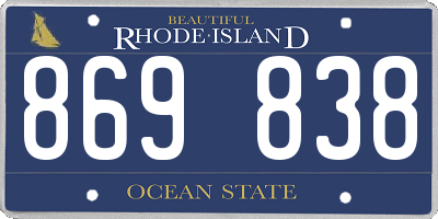 RI license plate 869838