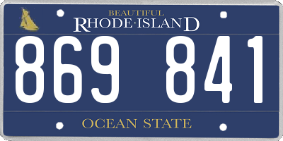 RI license plate 869841