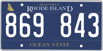 RI license plate 869843