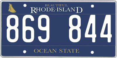 RI license plate 869844