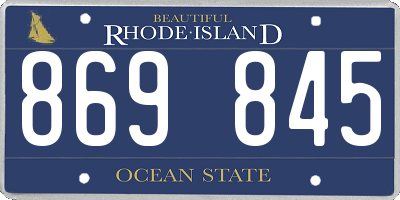 RI license plate 869845