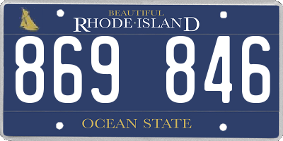 RI license plate 869846