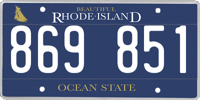 RI license plate 869851