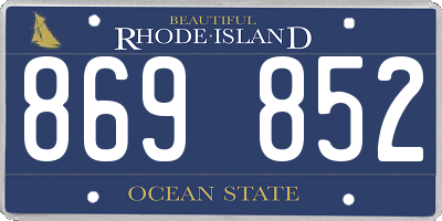 RI license plate 869852