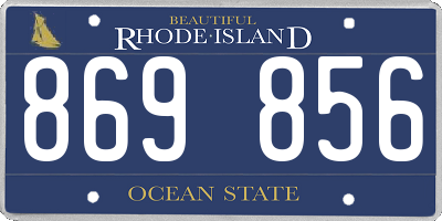 RI license plate 869856