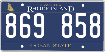 RI license plate 869858