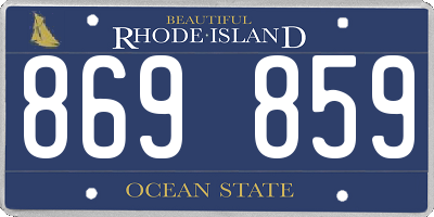 RI license plate 869859