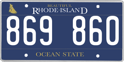 RI license plate 869860