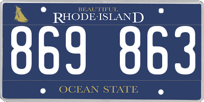 RI license plate 869863