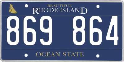 RI license plate 869864
