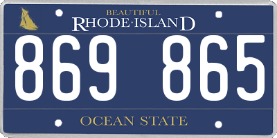 RI license plate 869865