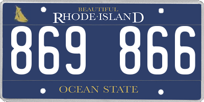 RI license plate 869866
