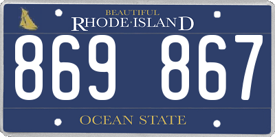 RI license plate 869867
