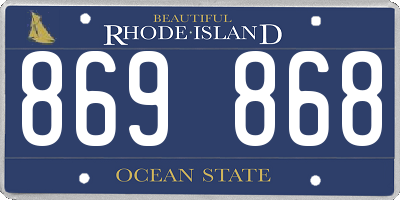 RI license plate 869868