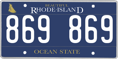 RI license plate 869869