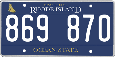 RI license plate 869870