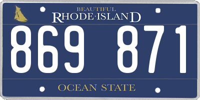 RI license plate 869871