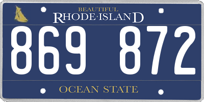 RI license plate 869872