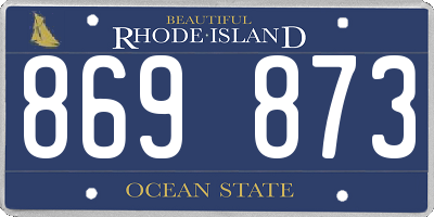 RI license plate 869873