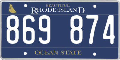 RI license plate 869874