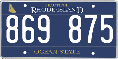 RI license plate 869875