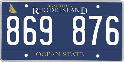 RI license plate 869876