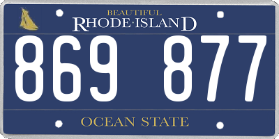 RI license plate 869877