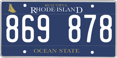 RI license plate 869878