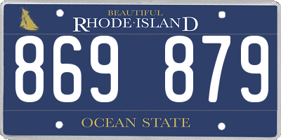 RI license plate 869879