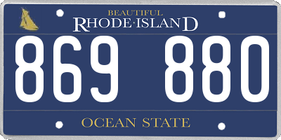 RI license plate 869880