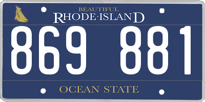 RI license plate 869881