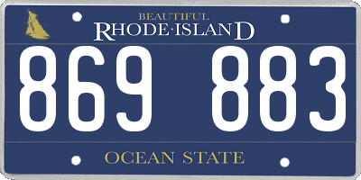 RI license plate 869883