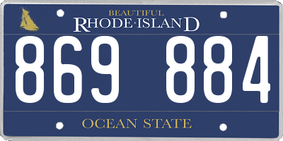 RI license plate 869884