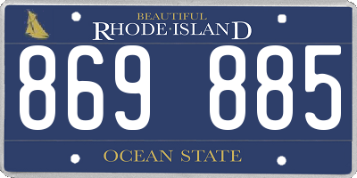 RI license plate 869885