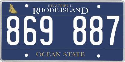 RI license plate 869887